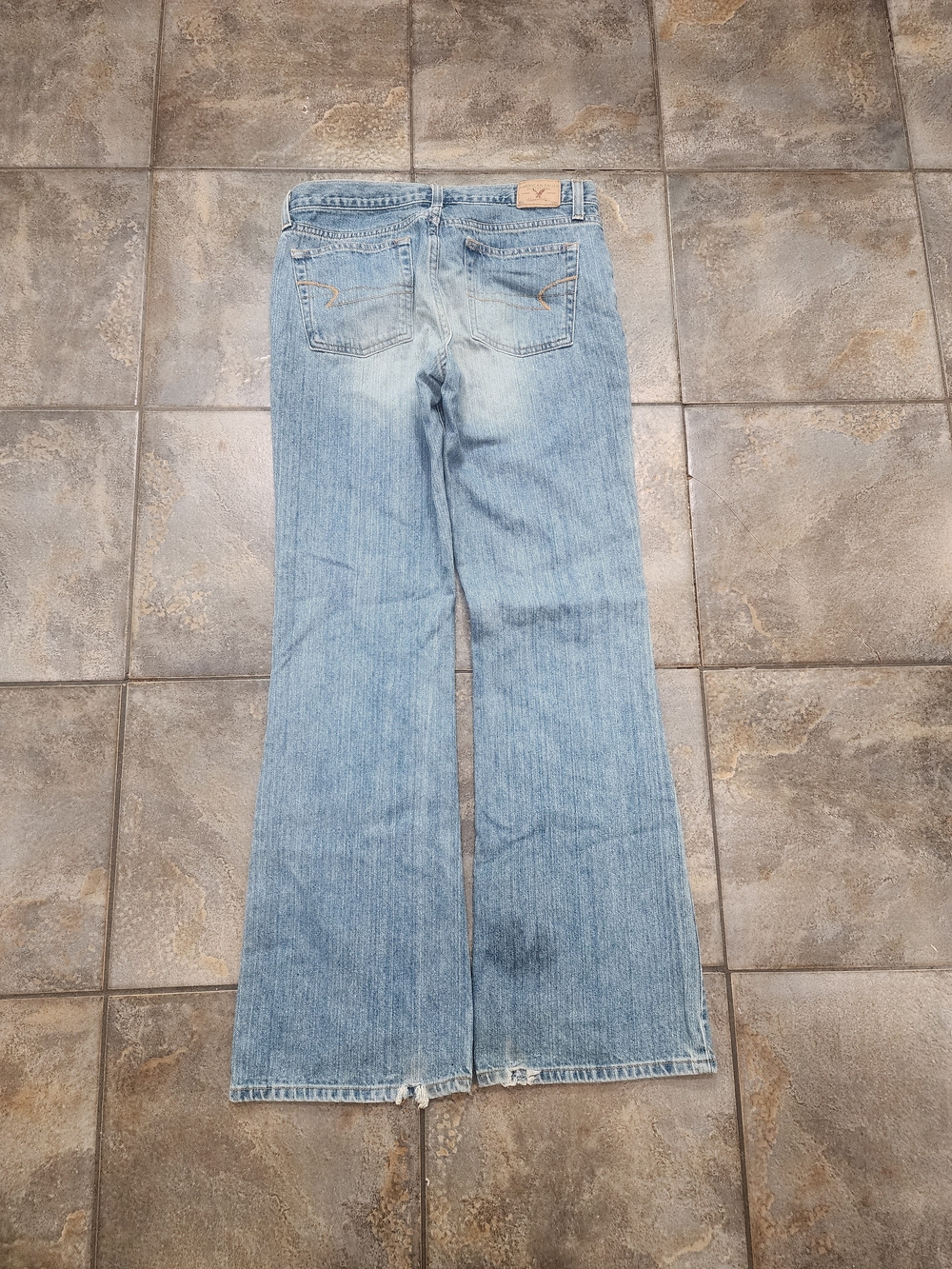 Vintage Y2K American Eagle Outfitters Women's 10 Long 32x34 Flare Denim Jeans